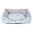 Caminha Pet Dog Para Cachorro Ou Gato Médio 60x50 Safari Turquesa Com Cinza