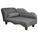 Caminha Pet Luxo Divâ Tecido Linho Cinza Dinivi Decor