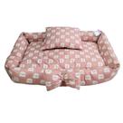 Caminha Pet Rosa Estampada + Travesseirinho