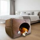 Caminha Toca Luxo Gato Cães Lavavel Suede Marrom Macio Fofo - Caminha Toca Luxo Gato Cães Lavavel Suede Marrom Macio Fofo -