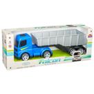 Caminhão 40cm Grande Carreta Falcon Truckers Basculante Rodas Livres - Brinquedo Com Caçamba Móvel - Usual