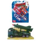 Caminhão a Fricção Militar com Missil + Carrinho a Fricção de Polícia Kit com 4 Unidades - Pica Pau