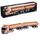 Caminhão Basculante 69cm Rodotrem Mercedes Benz Actros Brinquedo Infantil Com Detalhes Realistas Colecionável - Usual