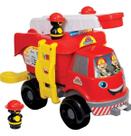 Caminhão Bombeiros Grande Com Som 2 Boneco e Escada 62cm