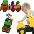 Caminhão Brinquedo Educativo Pedagógico Gira Toco em MDF