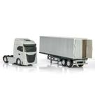 Caminhão Brinquedo Miniatura Iveco S-Way Toco Carreta Baú Cor:Prata