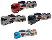 Caminhão Brinquedo Miniatura Réplica Iveco S Way Cegonha Jeep R 1:30 Cores Sortidas - Usual