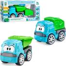 Caminhão caçamba coleto de lixo de plástico de brinquedo azul e verde presente dia da crianças menino carrinho caminhao Caminhão caçamba coleto de lixo de plástico de brinquedo azul e verde presente dia da crianças menino carrinho caminhao