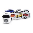 Caminhão Cegonha Jeep Iveco S-Way Miniatura Infantil Criança Coleção Carrinhos Brinquedo Resistente