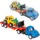 Caminhao cegonheira com trator pa carregadeira roda livre colors 35cm - DIVERPLAS