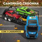 Caminhão Cegonheiro Grande com 3 Carrinhos - Azul