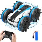 Caminhão de barco de carro de controle remoto - 2.4GHz anfíbio 4WD Stunt RC Cars para crianças Presentes Brinquedos de piscina de água para 3 4 5 6 7 8 9 anos meninos meninas, azul