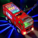 Caminhão de bombeiros Toy 4d Lighted - Caminhão elétrico de