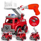 Caminhão de Brinquedo 4 em 1 para Montar e Desmontar - Com Furadeira Elétrica