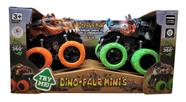 Caminhão de brinquedo Aeromax Dino-Faur Mini T-Rex e Triceratops, pacote com 2 unidades