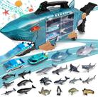 Caminhão de Brinquedo Grarain Shark com LED e Música - Inclui 2 Caminhões e 2 Carros