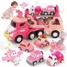 Caminhão de brinquedo Usrela Princess Car Transport com luzes e música