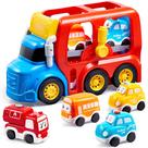 Caminhão de brinquedo Vroomix Carrier Transport para crianças de 2 a 4 anos com 4 carros