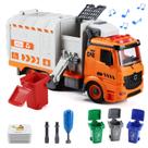 Caminhão de lixo Flanney DIY Realistic Recycling com luz e som