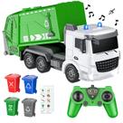 Caminhão de lixo RC CALEST 2,4 GHz com 4 latas de lixo 6Ch Boys 3+