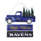 Caminhão decorativo FOCO Baltimore Ravens NFL com placa de árvore