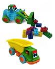 Caminhão e Retroescavadeira Infantil Fora da Estrada Com Blocos de Montar Simo Toys Caminhão e Retroescavadeira Infantil Fora da Estrada Com Blocos de Montar Simo Toys