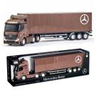 Caminhão Mercedes-Benz Actros Baú Miniatura Brinquedo Realista Colecionável Com Rodas Cromadas Usual Caminhão Mercedes-Benz Actros Baú Miniatura Brinquedo Realista Colecionável Com Rodas Cromadas Usual