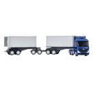 Caminhão Rodotrem Container 69cm Grande Mercedes Benz Brinquedo Infantil Realista Cheio De Detalhes Colecionável Usual