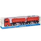 Caminhão Rodotrem Grande 69cm Tanque Pipa Rodas Cromadas e Livres Iveco S-Way Brinquedo Infantil - Usual