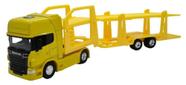 Caminhão Scania V8 R730 Cegonha 1:64 Welly Amarelo