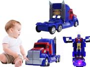 Caminhão Transformers Vira Robo Com Som E Luz Top