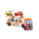 Caminhão Transportador de Veículos de Emergência Melissa & Doug - Brinquedo de Madeira