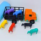 Caminhão trator com animais 6 bois Plastico caminhões estilo trator Brinqueado Infantil para crianças fazenda Presente Caminhão trator com animais 6 bois Plastico caminhões estilo trator Brinqueado Infantil para crianças fazenda Presente