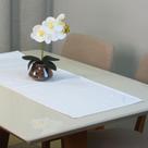 Caminho De Mesa Basic 1 Peça 1,30m X 40cm Tecido Oxford Poliéster Branco