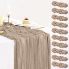 Caminho de Mesa BLUETOP Kit com 10 Unidades 90x300 cm Marrom Claro Caminho de Mesa BLUETOP Kit com 10 Unidades 90x300 cm Marrom Claro