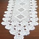 Caminho de mesa de croche branco Caminho de mesa de croche branco