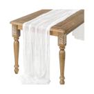 Caminho De Mesa De Gaze Semi-Transparente Sage, Estilo Vintage, Para Decoração De Jantares,