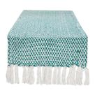 Caminho de Mesa DII 100% Algodão Trançado 38x274 cm Verde Azul