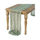 Caminho De Mesa Em Gaze Semi-Transparente Sage Vintage Para Decoração De Casamentos, Festas E