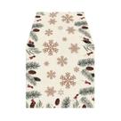 Caminho De Mesa Rústico Marrom E Verde Com Flocos De Neve E Pinhas Para Decoração De Festas De Natal Caminho De Mesa Rústico Marrom E Verde Com Flocos De Neve E Pinhas Para Decoração De Festas De Natal