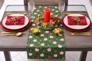 Caminho de Mesa Tipo Trilho Verde Tema Natal 1,40cm x 43cm Caminho de Mesa Tipo Trilho Verde Tema Natal 1,40cm x 43cm