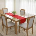 Caminho de Mesa Trilho 2,20m Jacar Liso Passadeira Cozinha COR:VERMELHO