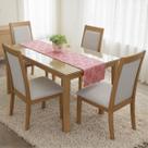 Caminho de Mesa Trilho 2,50m Jacar Liso Passadeira Cozinha COR:ROSE Caminho de Mesa Trilho 2,50m Jacar Liso Passadeira Cozinha COR:ROSE