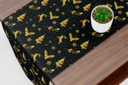 Caminho De Mesa Trilho Natal Preto e Dourado
