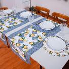 Caminho de Mesa Tropical Estampado 2 Peças 1,25m x 43cm Microfibra - Limão