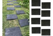 Caminho Pisante Jardim Tronco Tábua Preto Plástico Kit 8