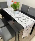 Caminho Trilho Bordado Lindíssimo Caseado 1,95x0,47 Branco