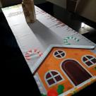 Caminho Trilho de Mesa Decoração Páscoa Coelho no Carro