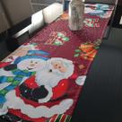 Caminho Trilho de Mesa Natal Papai Noel e Boneco de Neve