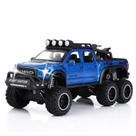 Caminhonetes de brinquedo SASBSC para meninos F150 Raptor, modelo de metal fundido sob pressão com som e luz para crianças de 3 anos ou mais, azul